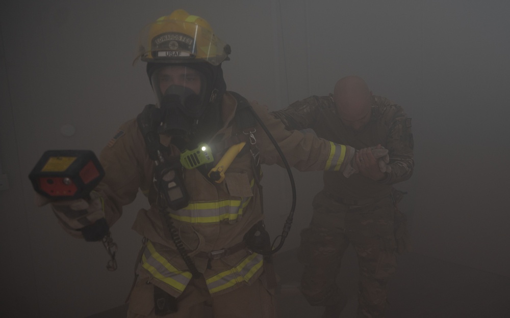 Firefighters conduct training