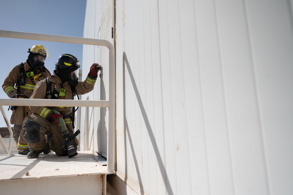 Firefighters conduct training