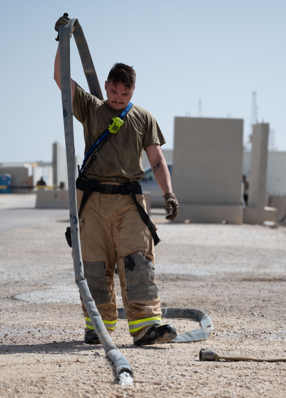 Firefighters conduct training