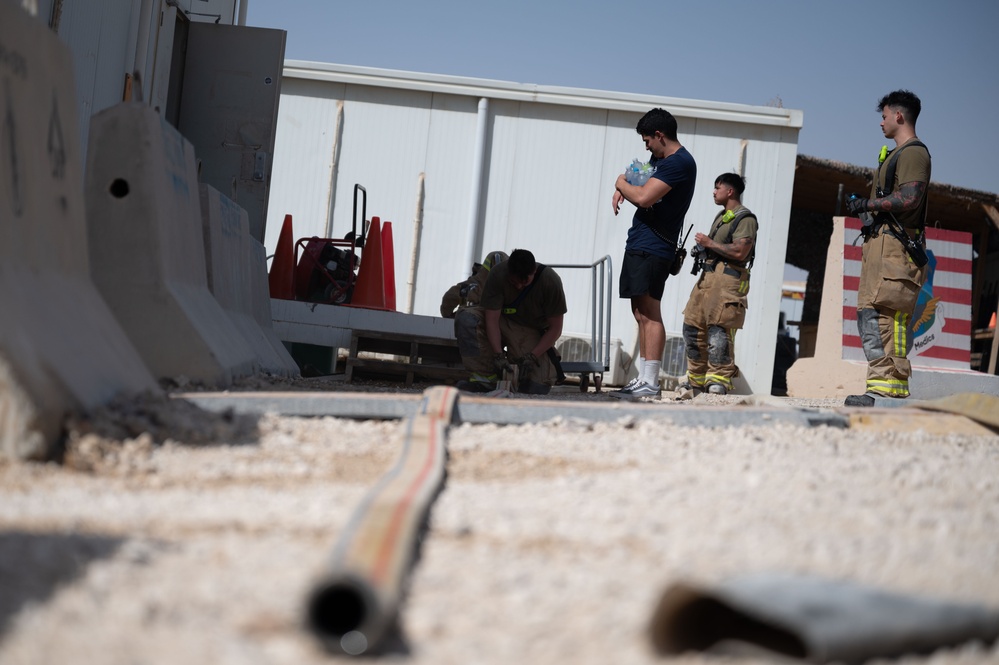 Firefighters conduct training