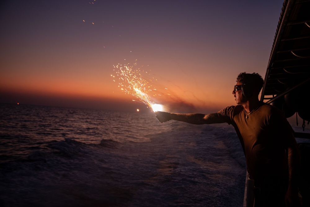 USCGC Glen Harris Conducts Pyrotechnics Training in the U.S. 5th Fleet AOO