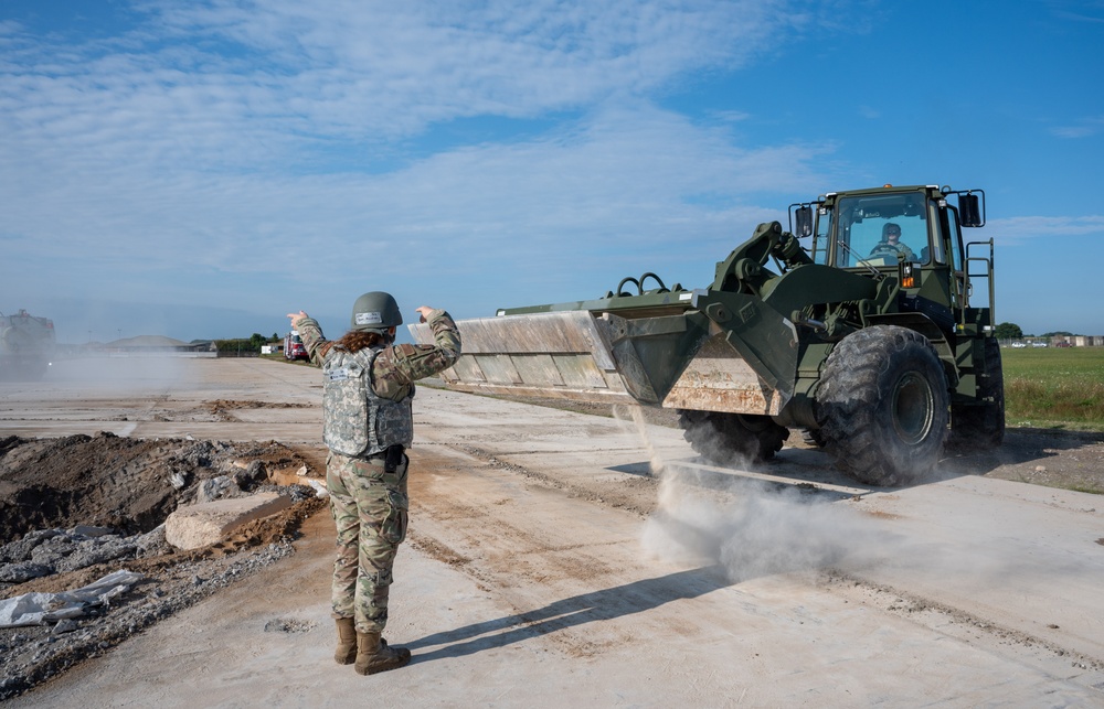 RAF Lakenheath, Mildenhall civil engineers hone airfield recovery skills