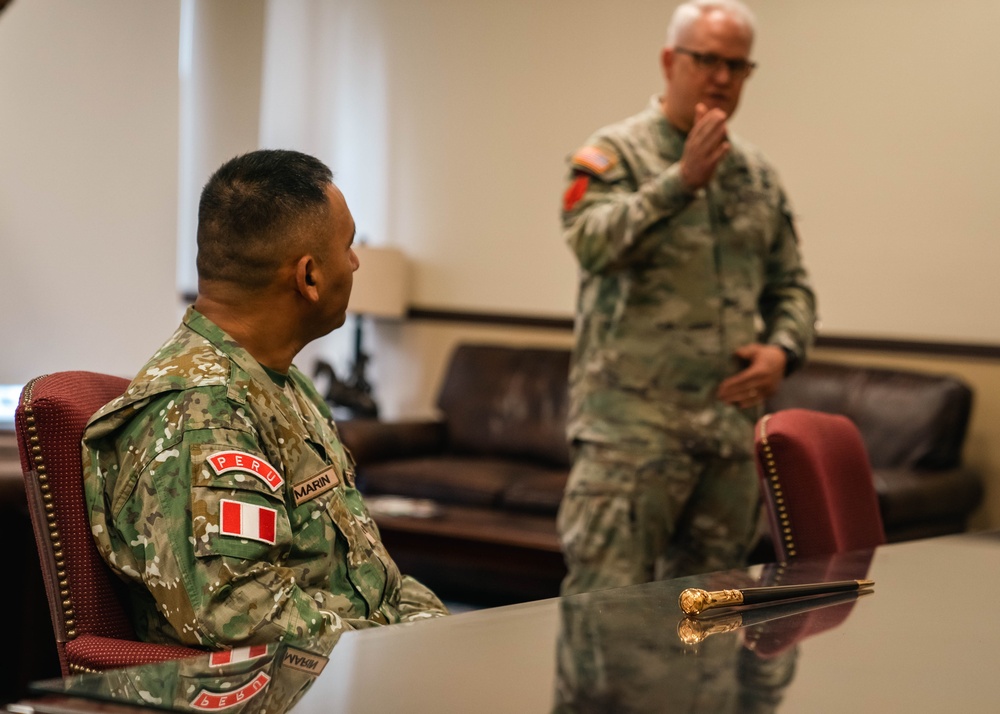 Army North Commanding General presents Mexican liason with the Meritorious Service Medal