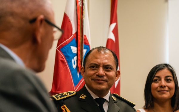 Army North Commanding General presents Mexican liason with the Meritorious Service Medal