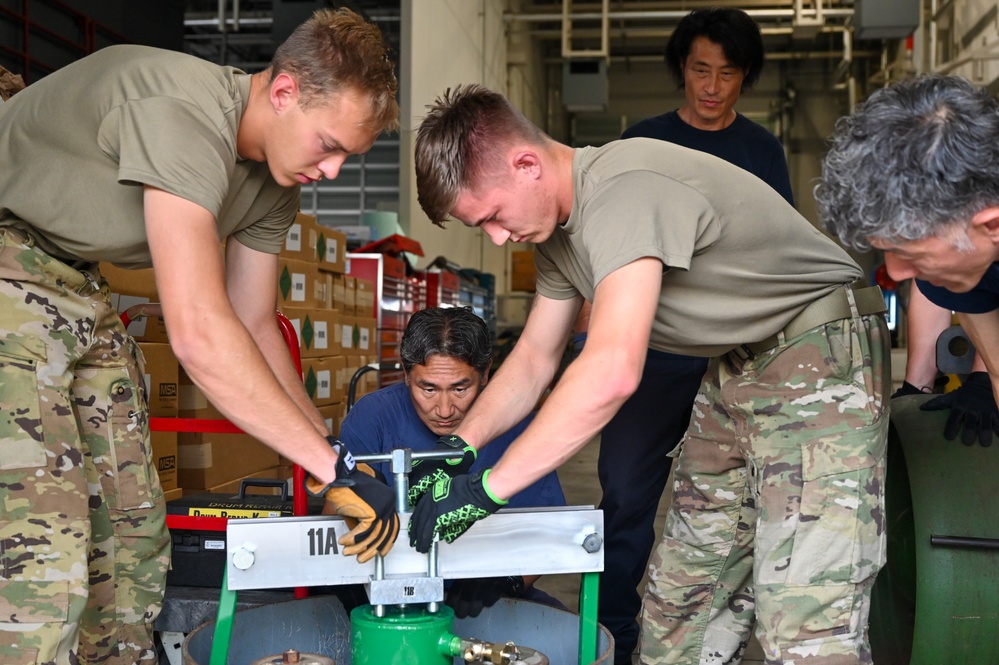 155th Air Refueling Wing fire department deployment for training at Yokota Air Base