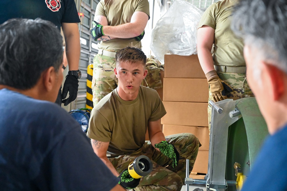 155th Air Refueling Wing fire department deployment for training at Yokota Air Base