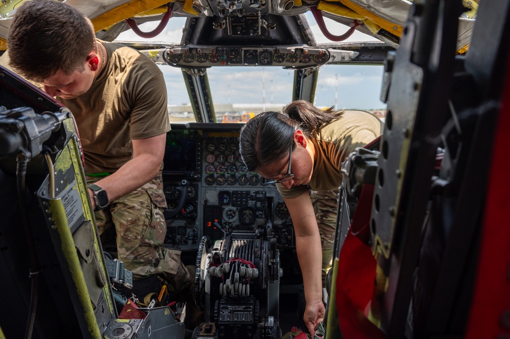 Maintenance during Bomber Task Force 24-4