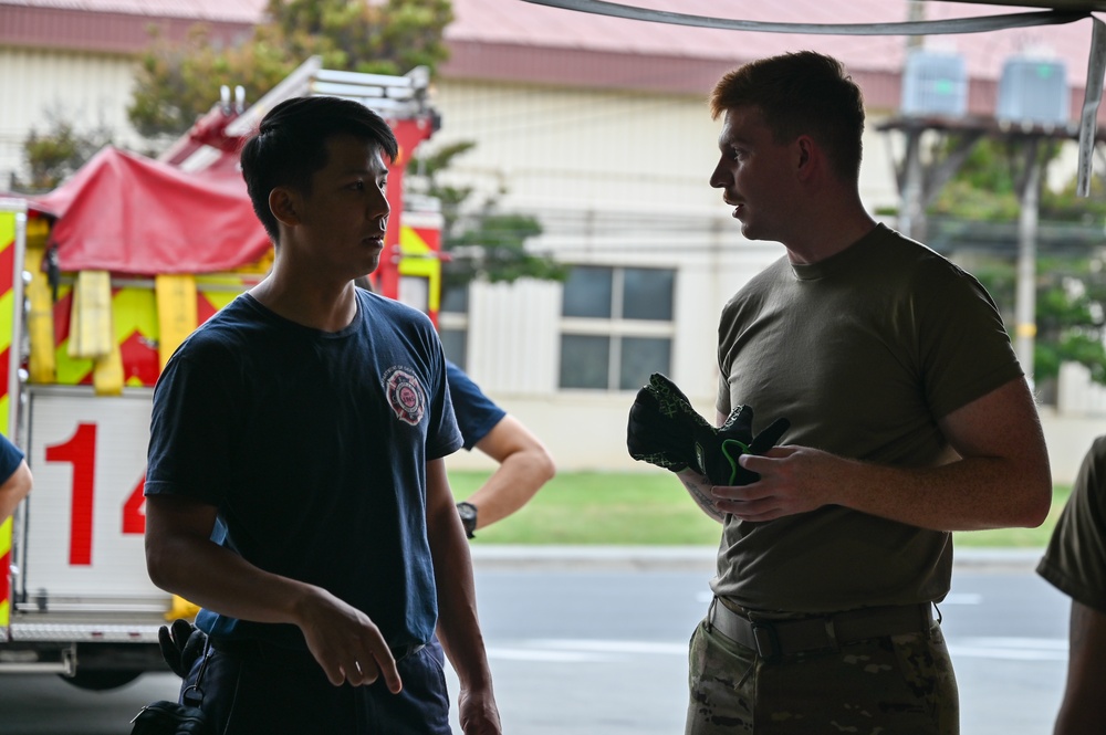 155th Air Refueling Wing fire department deployment for training at Yokota Air Base