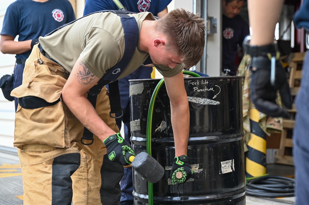 155th Air Refueling Wing fire department deployment for training at Yokota Air Base