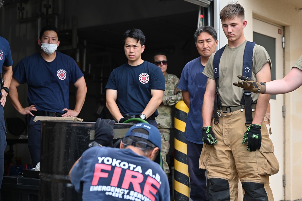 155th Air Refueling Wing fire department deployment for training at Yokota Air Base