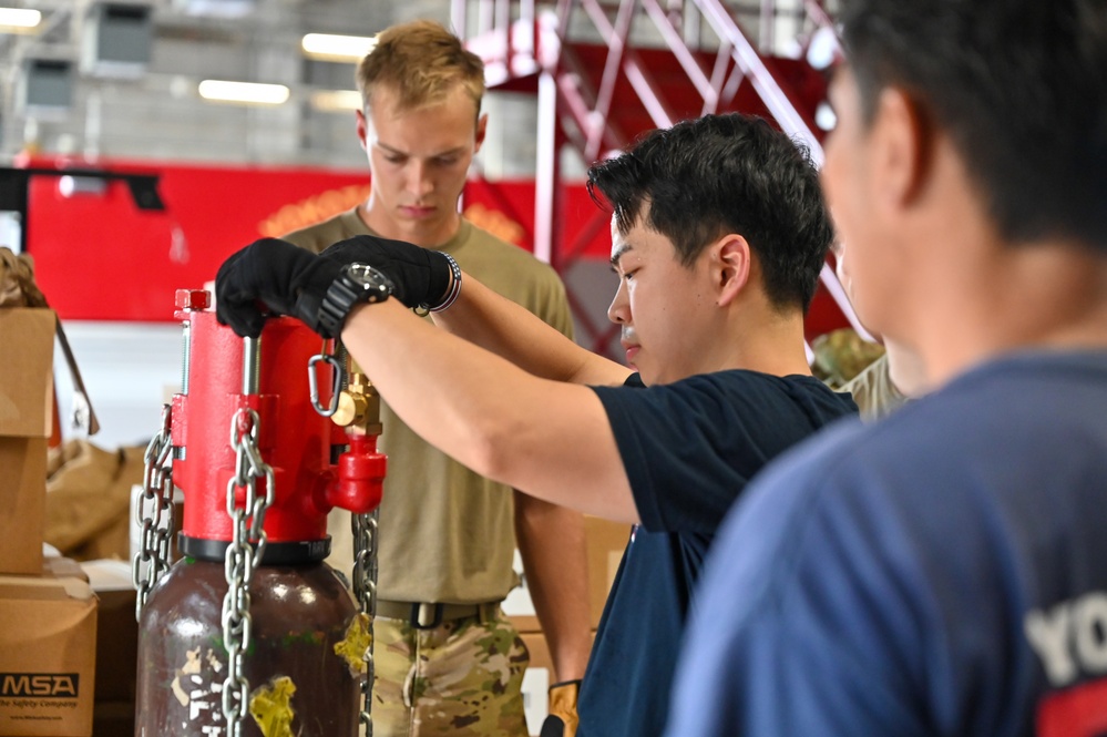 155th Air Refueling Wing fire department deployment for training at Yokota Air Base