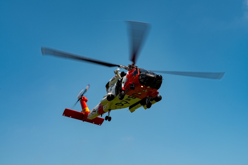 Helicopter Visits the Coast Guard Academy