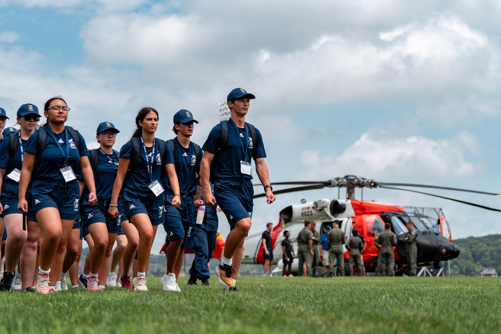 Helicopter Visits the Coast Guard Academy