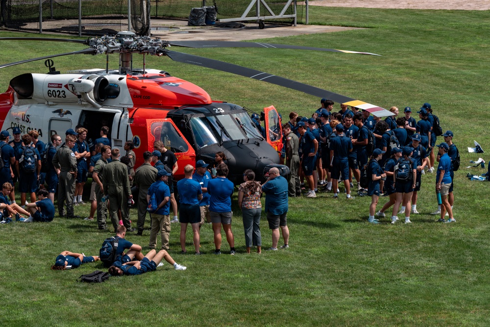 Helicopter Visits the Coast Guard Academy