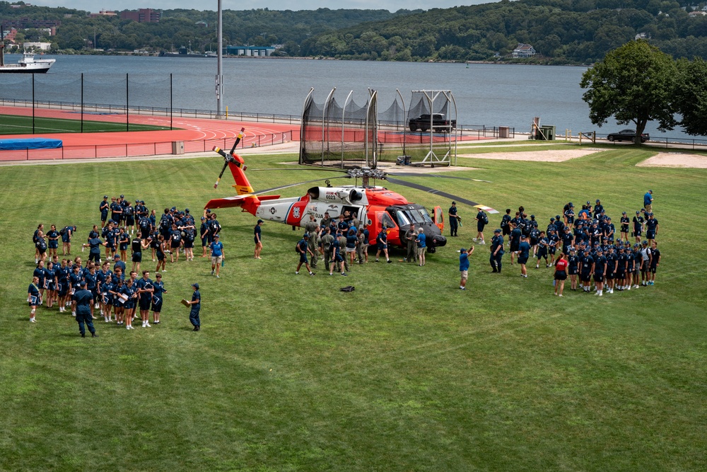 Helicopter Visits the Coast Guard Academy