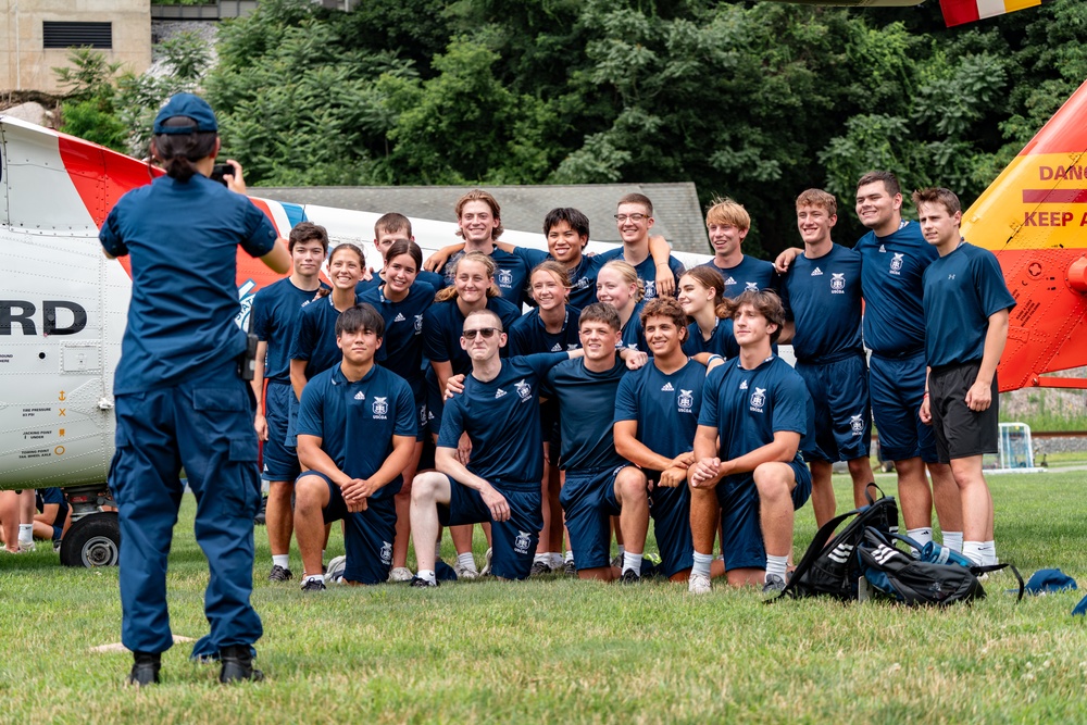 Helicopter Visits the Coast Guard Academy