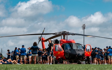 Helicopter Visits the Coast Guard Academy