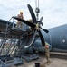 Installation of a propeller on the HC-130J Combat King II aircraft