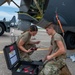 Installation of safety cables on the turret of the HC-130J Combat King II aircraft