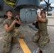 Installation of safety cables on the turret of the HC-130J Combat King II aircraft