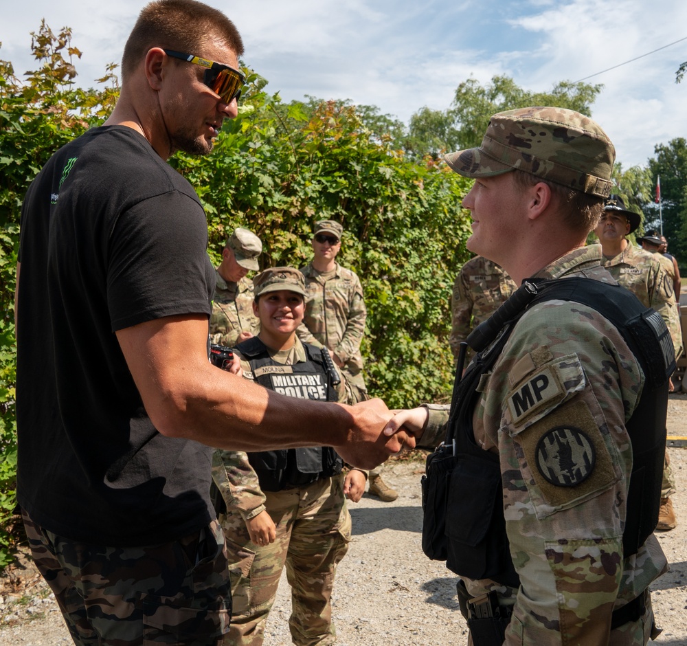 Rob Gronkowski visits Task Force Pegasus Troopers