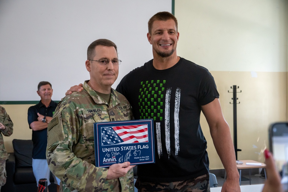 Rob Gronkowski visits Task Force Pegasus Troopers