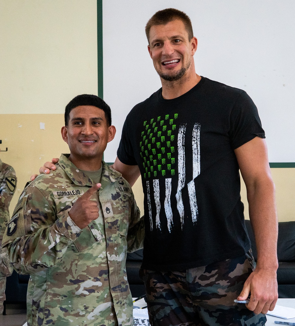 Rob Gronkowski visits Task Force Pegasus Troopers