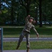 Reserve First Lieutenant Jessica M. Romero throws a practice grenade