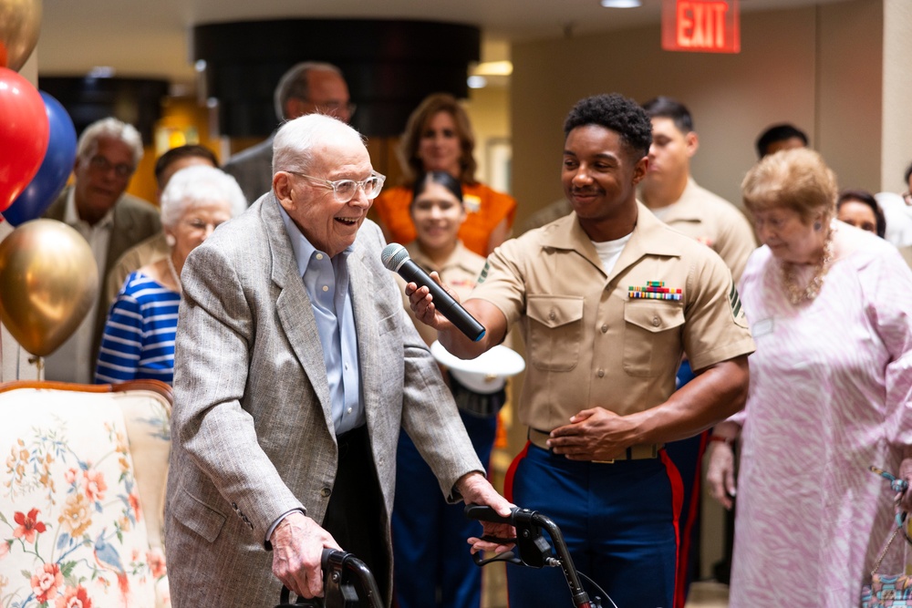 U.S. Marine Corps Veteran Corporal David S. Watkins Celebrates his 100th Birthday