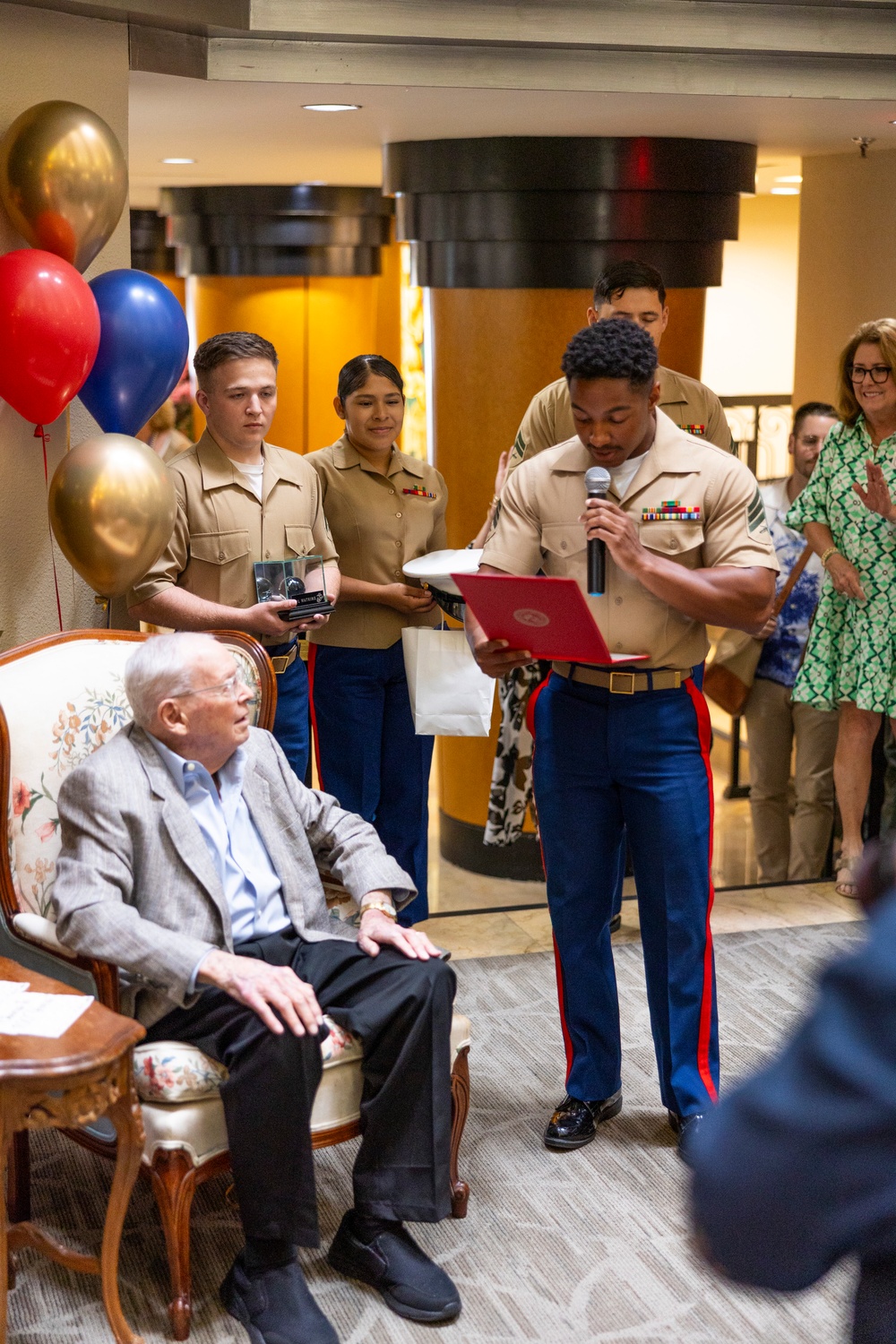 U.S. Marine Corps Veteran Corporal David S. Watkins Celebrates his 100th Birthday