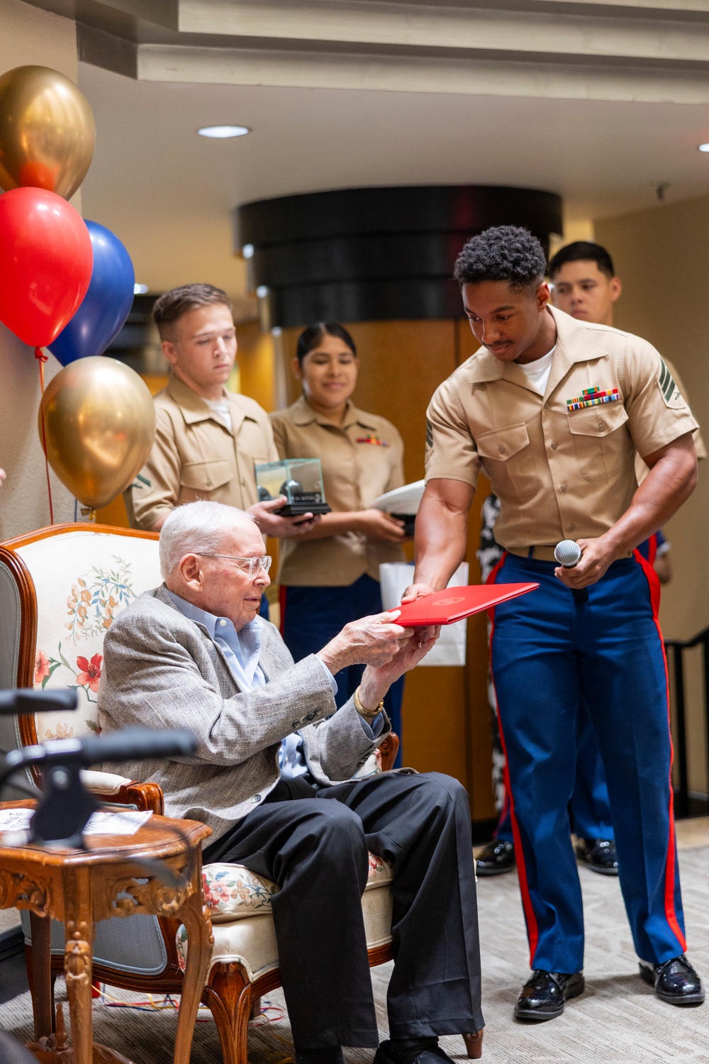 U.S. Marine Corps Veteran Corporal David S. Watkins Celebrates his 100th Birthday