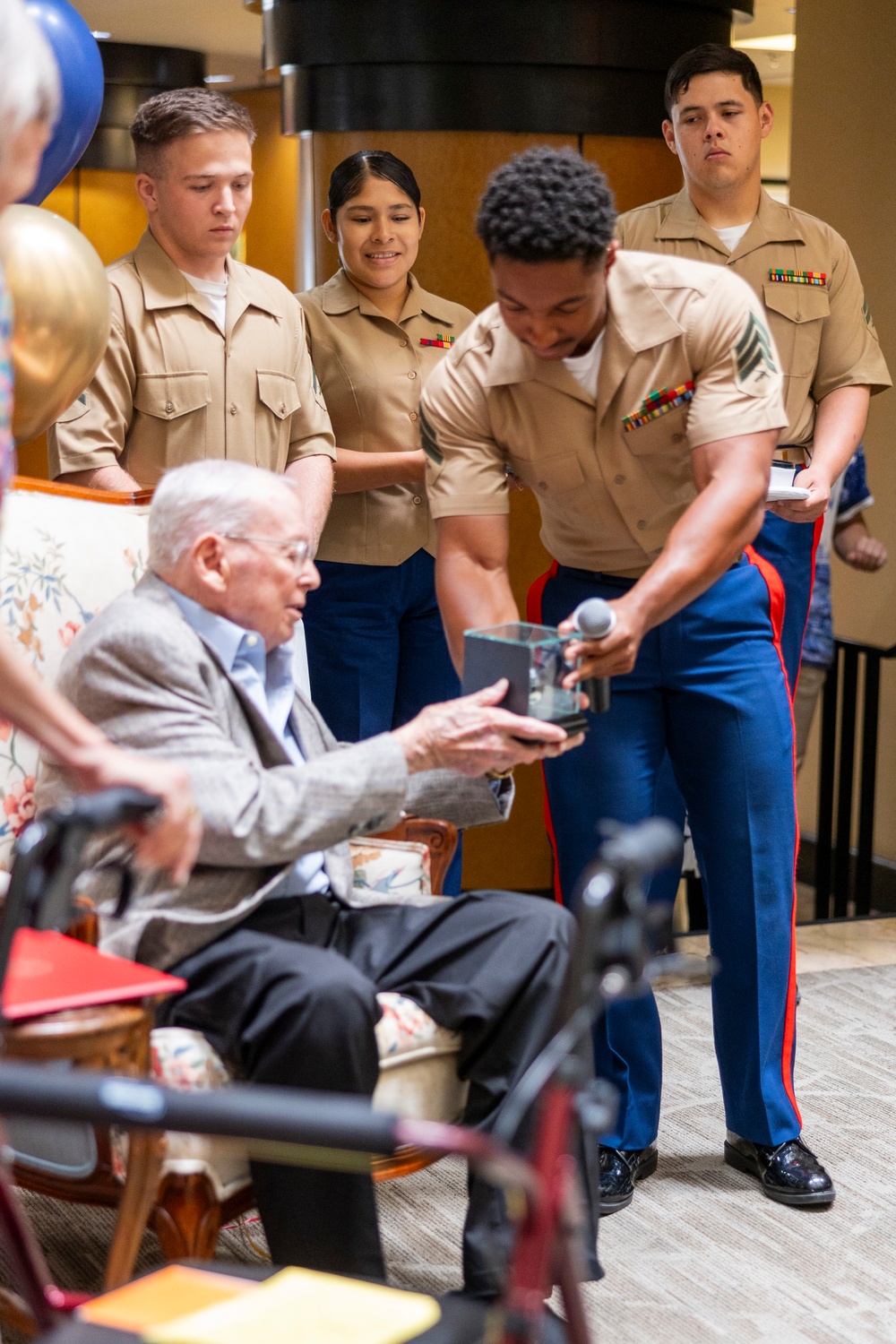 U.S. Marine Corps Veteran Corporal David S. Watkins Celebrates his 100th Birthday