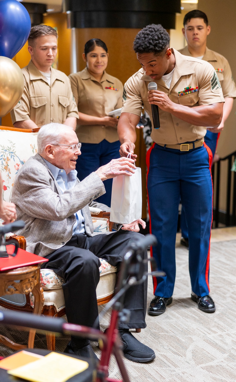 U.S. Marine Corps Veteran Corporal David S. Watkins Celebrates his 100th Birthday