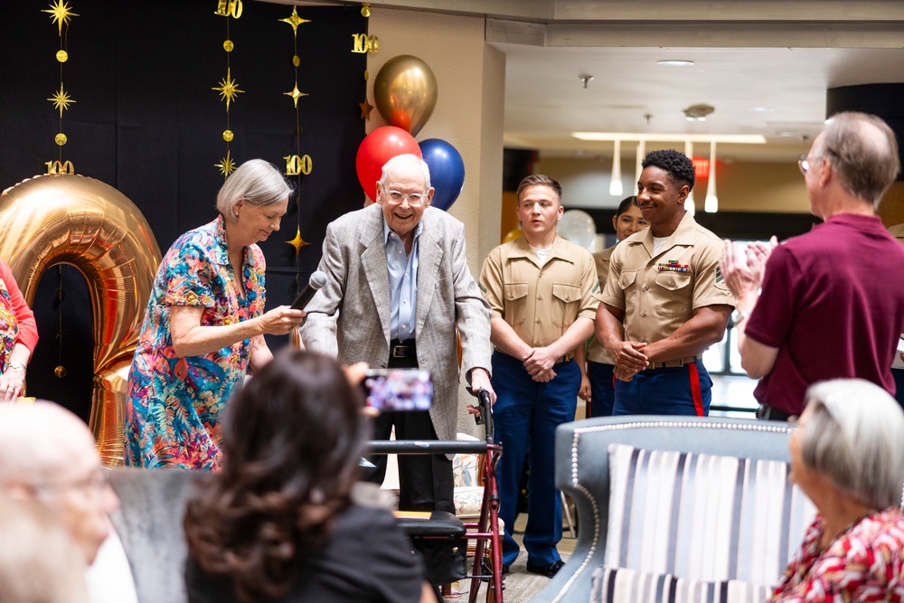 U.S. Marine Corps Veteran Corporal David S. Watkins Celebrates his 100th Birthday