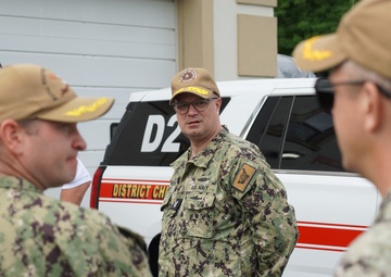 Rear Admiral Lahti visits Fire Station 15 onboard Cheatham Annex