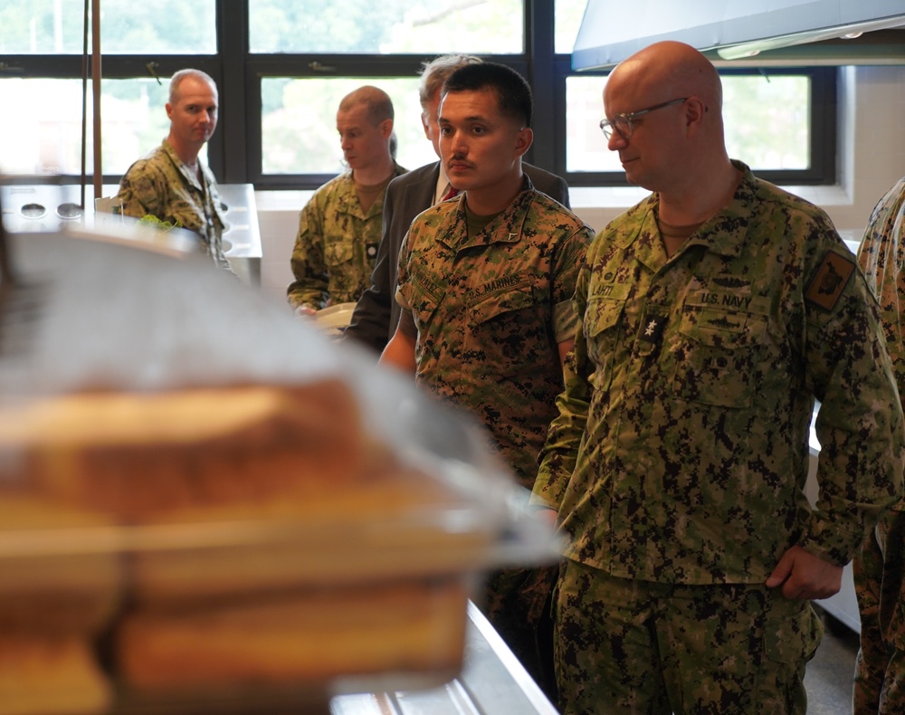 Rear Admiral Lahti visits Naval Weapons Station Yorktown's award winning Scudder Hall Galley