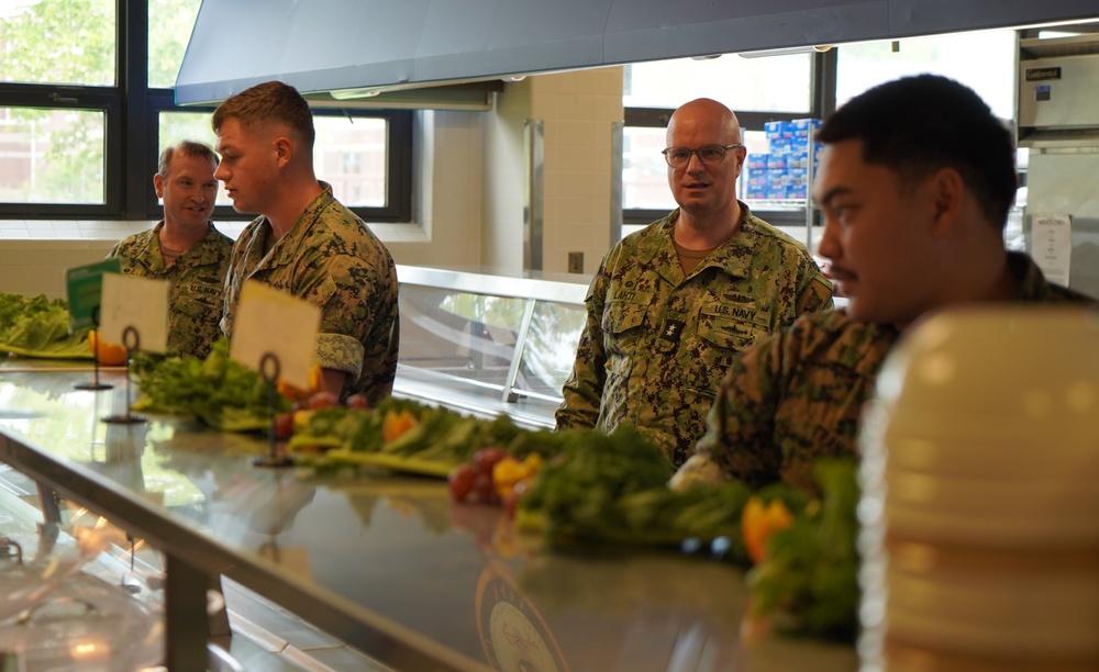 Rear Admiral Lahti visits Naval Weapons Station Yorktown's award winning Scudder Hall Galley