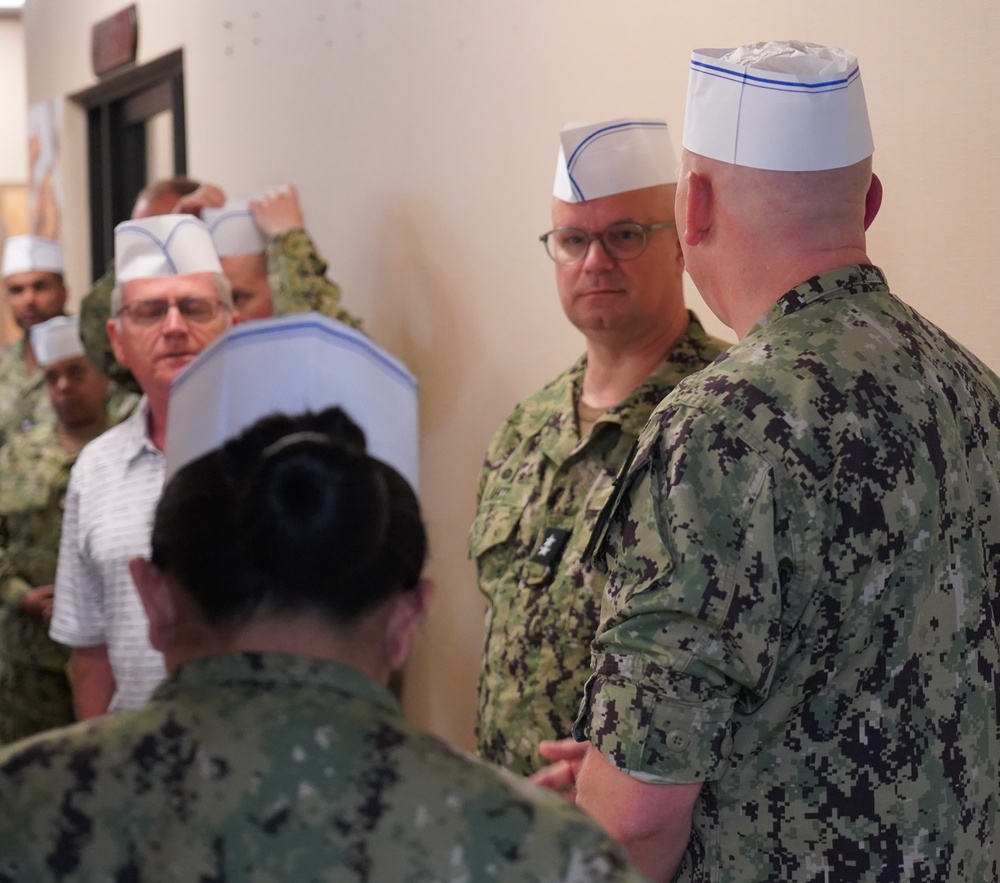 Rear Admiral Lahti visits Naval Weapons Station Yorktown's award winning Scudder Hall Galley