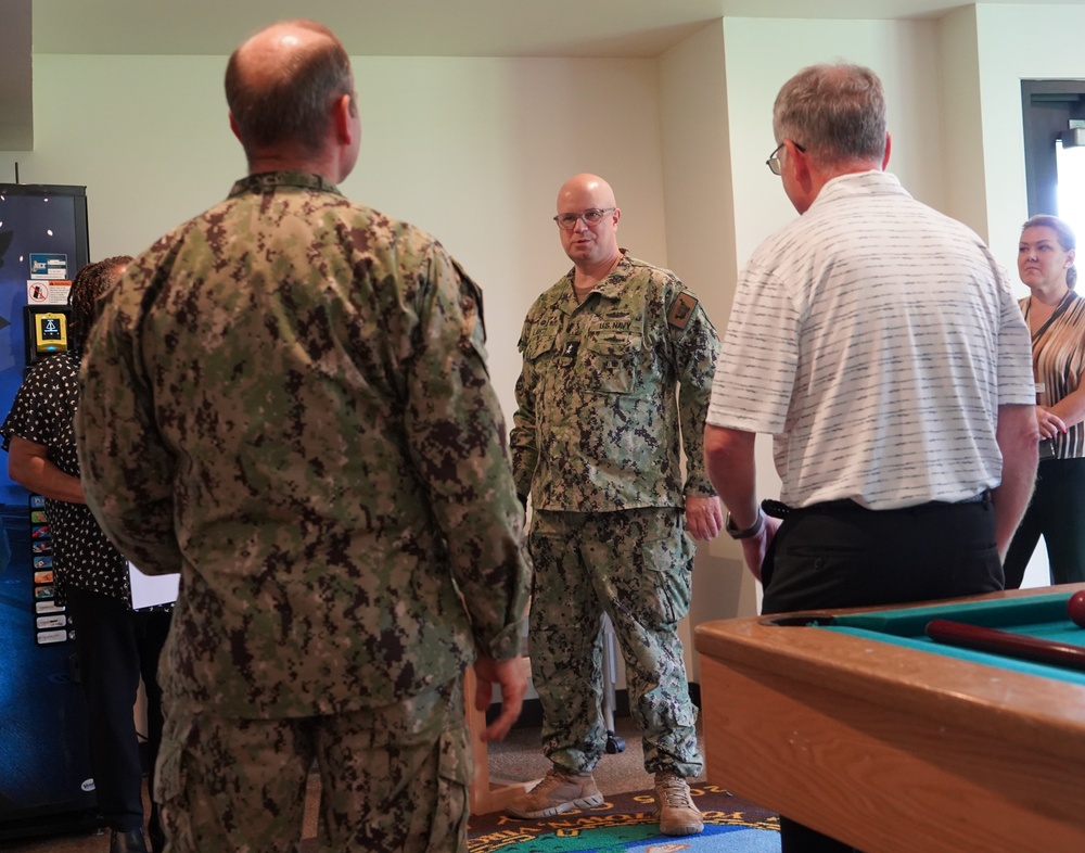 Rear Admiral Lahti visits Puller Hall Unaccompanied Housing facility onboard Naval Weapons Station Yorktown