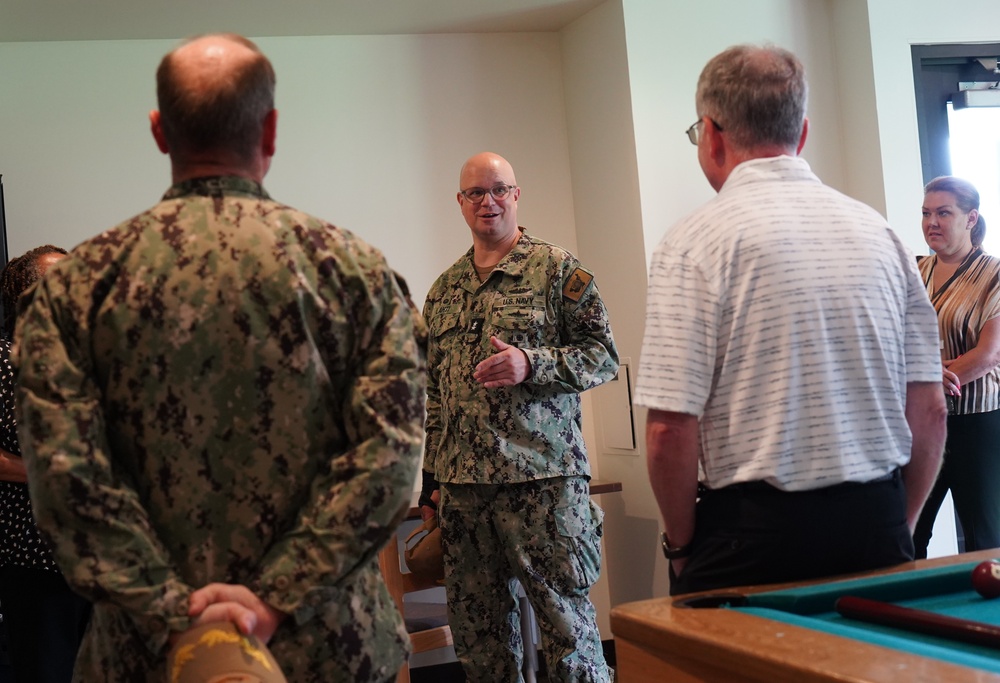 Rear Admiral Lahti visits Puller Hall Unaccompanied Housing facility onboard Naval Weapons Station Yorktown