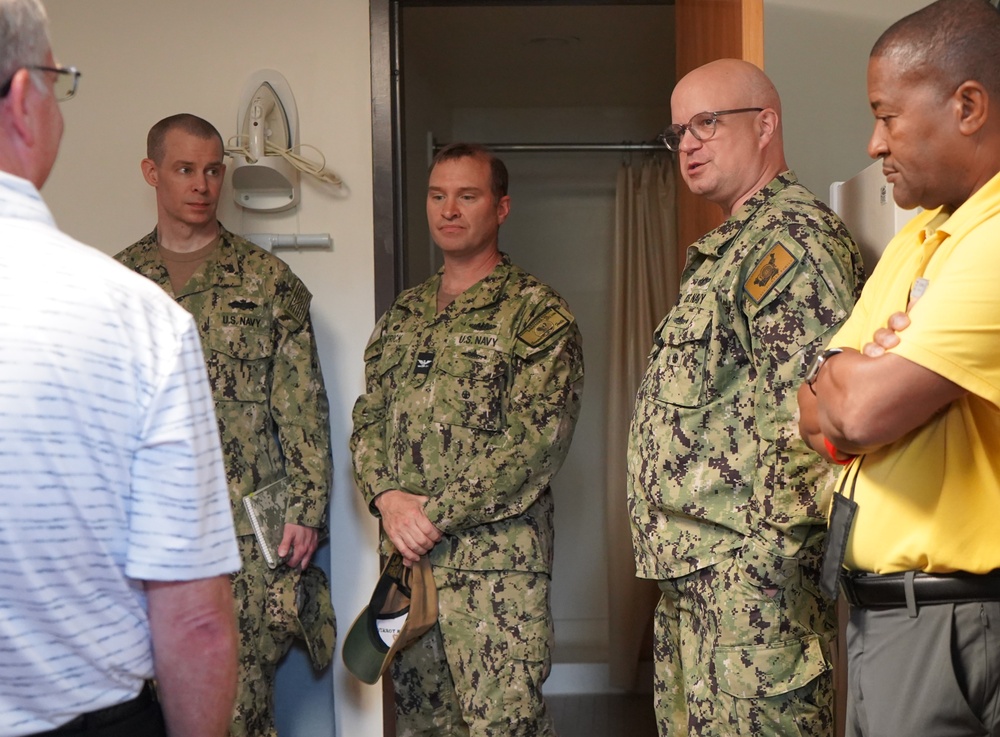 Rear Admiral Lahti visits Puller Hall Unaccompanied Housing facility onboard Naval Weapons Station Yorktown