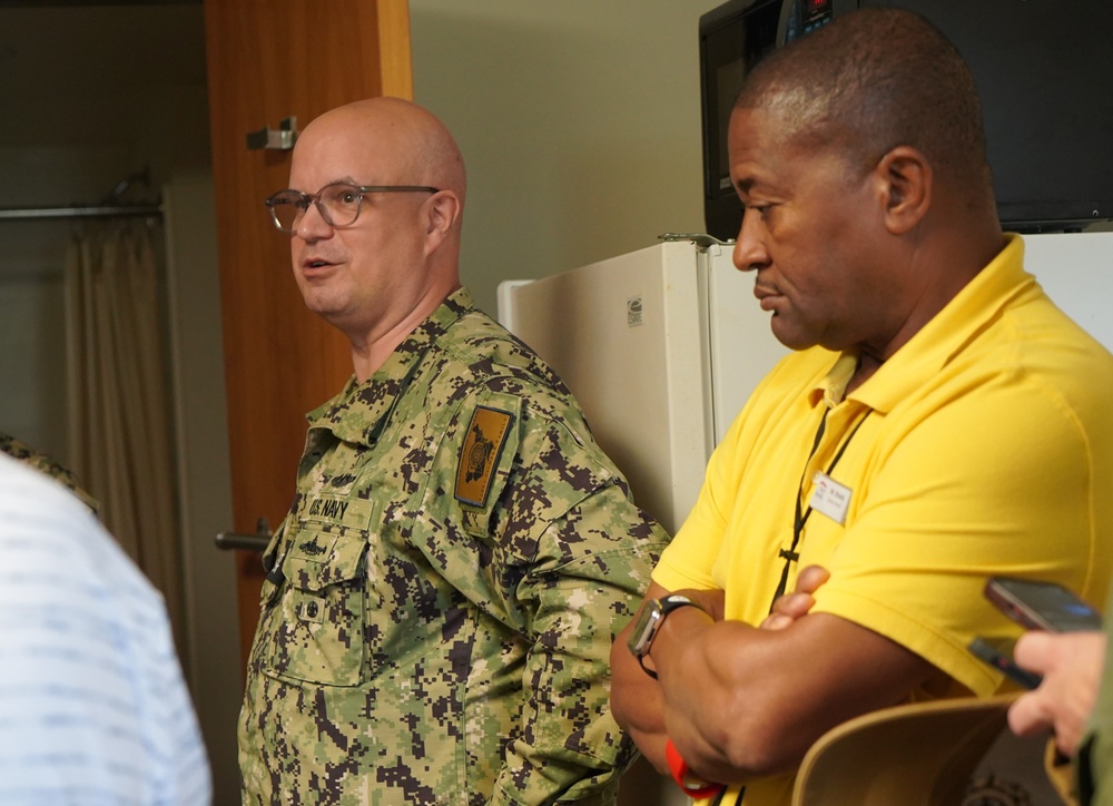 Rear Admiral Lahti visits Puller Hall Unaccompanied Housing facility onboard Naval Weapons Station Yorktown