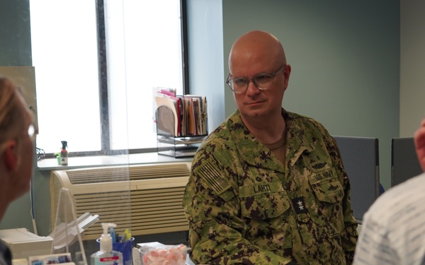 Rear Admiral Lahti visits Huntington Hall Naval Berthing Facility