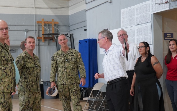 Rear Admiral Lahti visits Huntington Hall Naval Berthing Facility