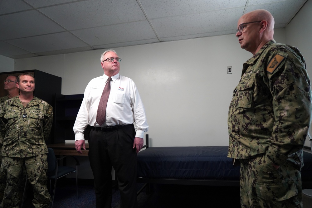 Rear Admiral Lahti visits Huntington Hall Naval Berthing Facility