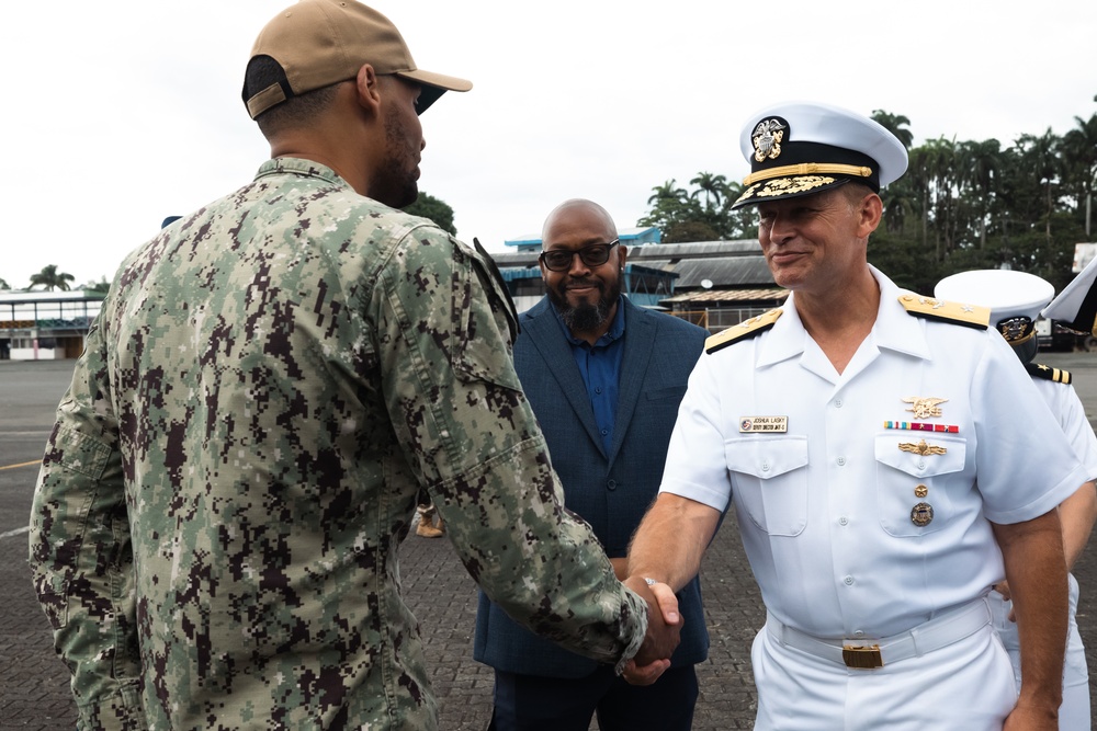 U.S. Navy Joint Interagency Task Force - South Deputy Commander Rear Adm. Joshua Lasky visits Limón, Costa Rica for Continuing Promise 2024