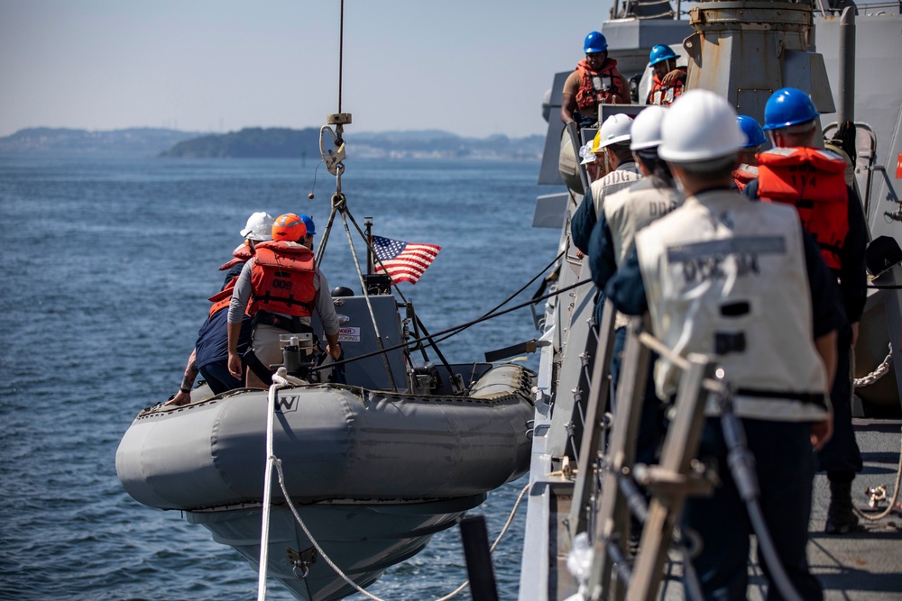 USS Ralph Johnson Conducts Boat Ops