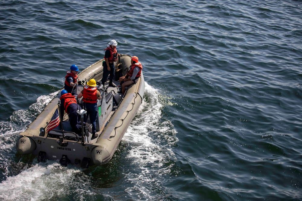 USS Ralph Johnson Conducts Boat Ops