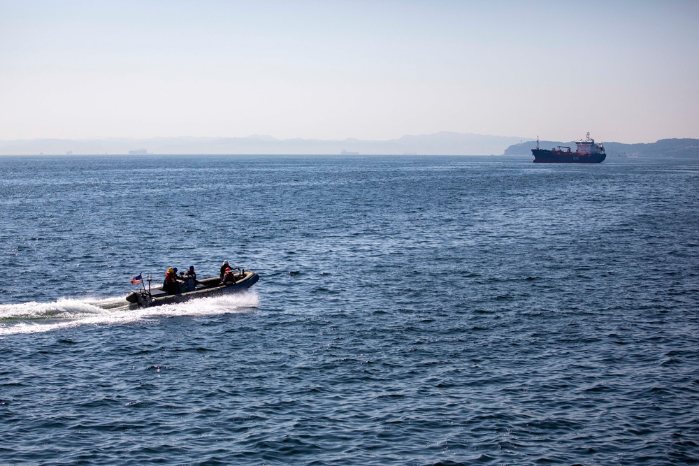 USS Ralph Johnson Conducts Boat Ops