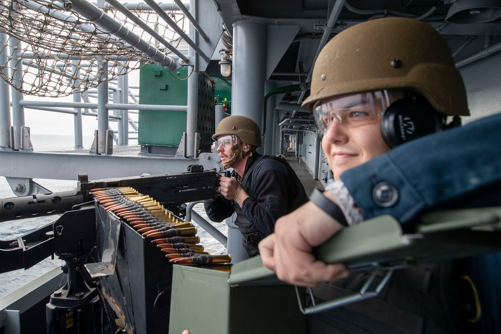 M2HB .50-Caliber Machine Gun Live-Fire Exercise Aboard USS Tripoli